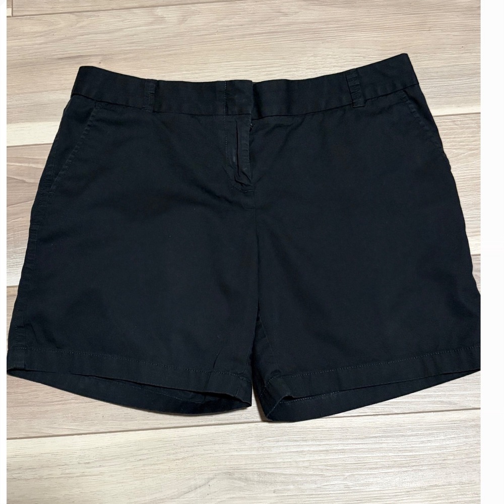 J.Crew Broken-In Chino Shorts Black 100% Cotton Mid Rise Size 10 Style 78539